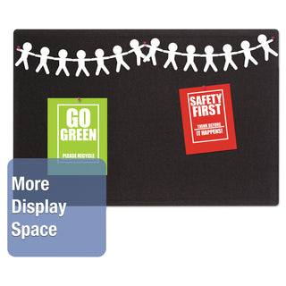 Quartet® Oval Office Fabric Bulletin Board, 36 x 24, Black (QRT7683BK)