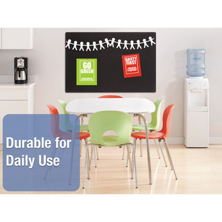 Quartet® Oval Office Fabric Bulletin Board, 36 x 24, Black (QRT7683BK)