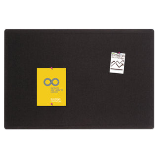 Quartet® Oval Office Fabric Bulletin Board, 36 x 24, Black (QRT7683BK)