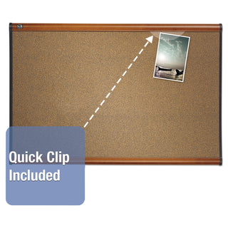 Quartet® Prestige Bulletin Board, Brown Graphite-Blend Surface, 48 x 36, Cherry Frame (QRTB244LC)