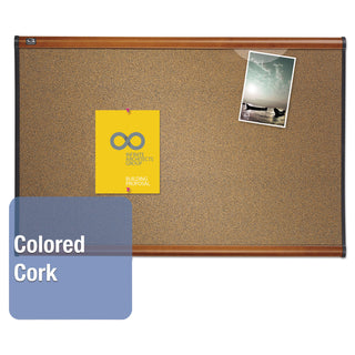 Quartet® Prestige Bulletin Board, Brown Graphite-Blend Surface, 48 x 36, Cherry Frame (QRTB244LC)