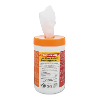 2XL Food Service No Rinse Surface Sanitizing Wipes, 8 x 6, White, 100/PK, 6PK/CT (TXL447)