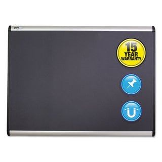 Quartet® Prestige Plus Magnetic Fabric Bulletin Board, 36 x 24, Aluminum Frame (QRTMB543A)