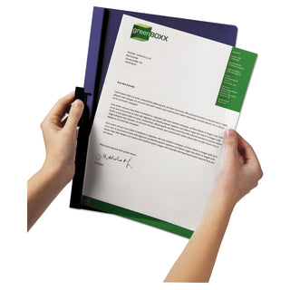 Durable® Vinyl DuraClip Report Cover w/Clip, Letter, Holds 60 Pages, Clear/Navy, 25/Box (DBL221428)
