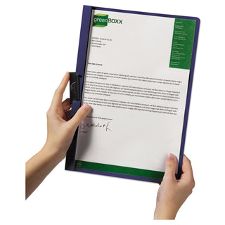 Durable® Vinyl DuraClip Report Cover w/Clip, Letter, Holds 60 Pages, Clear/Navy, 25/Box (DBL221428)