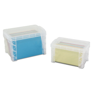 Advantus Super Stacker Storage Boxes, Hold 500 4 x 6 Cards, Plastic, Clear (AVT40305)