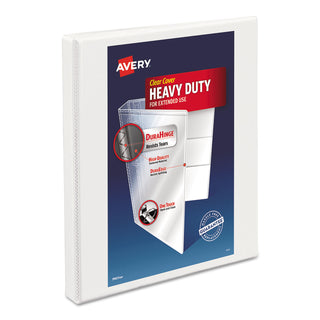 Avery® Heavy-Duty Non Stick View Binder with DuraHinge and Slant Rings, 3 Rings, 0.5" Capacity, 11 x 8.5, White (AVE05234)