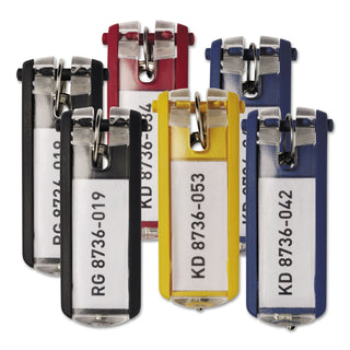 Durable® Key Tags for Locking Key Cabinets, Plastic, 1 1/8 x 2 3/4, Assorted, 24/Pack (DBL194900)