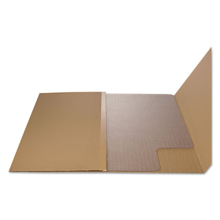 Alera® Occasional Use Studded Chair Mat for Flat Pile Carpet, 45 x 53, Wide Lipped, Clear (ALEMAT4553CFPL)