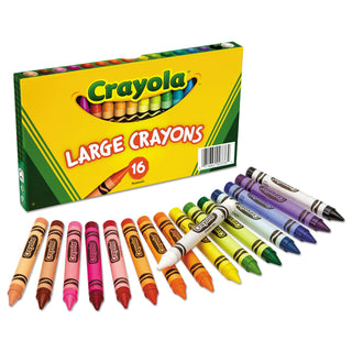 Crayola® Large Crayons, 16 Colors/Box (CYO520336)