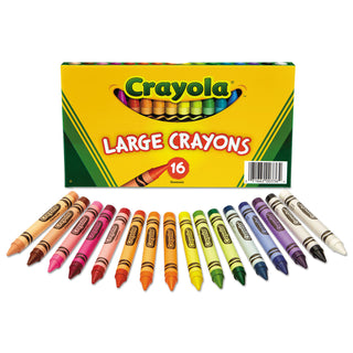 Crayola® Large Crayons, 16 Colors/Box (CYO520336)