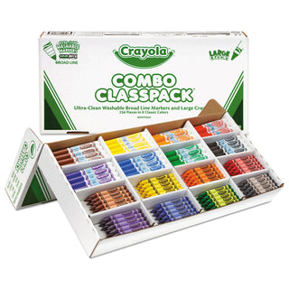 Crayola® Classpack Crayons w/Markers, 8 Colors, 128 Each Crayons/Markers, 256/Box (CYO523348)
