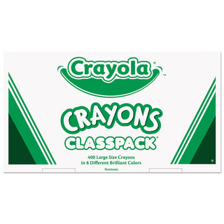 Crayola® Classpack Large Size Crayons, 50 Each of 8 Colors, 400/Box (CYO528038)