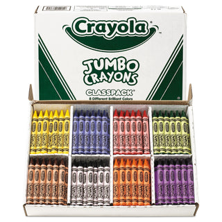 Crayola® Jumbo Classpack Crayons, 25 Each of 8 Colors, 200/Set (CYO528389)