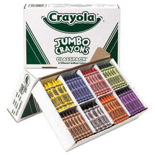 Crayola® Jumbo Classpack Crayons, 25 Each of 8 Colors, 200/Set (CYO528389)