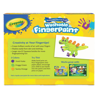 Crayola® Washable Fingerpaint Pack, 3 Assorted Bright Colors, 8 oz Tubes, 3/Pack (CYO551311)