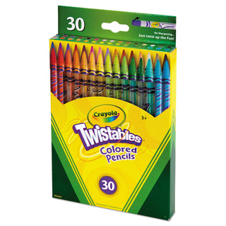 Crayola® Twistables Colored Pencils, 2 mm, 2B (#1), Assorted Lead/Barrel Colors, 30/Pack (CYO687409)
