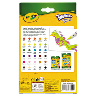 Crayola® Twistables Colored Pencils, 2 mm, 2B (#1), Assorted Lead/Barrel Colors, 30/Pack (CYO687409)
