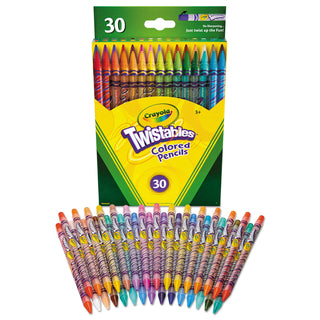 Crayola® Twistables Colored Pencils, 2 mm, 2B (#1), Assorted Lead/Barrel Colors, 30/Pack (CYO687409)