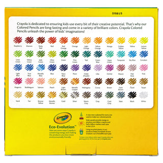 Crayola® Long-Length Colored Pencil Set, 3.3 mm, 2B (#1), Assorted Lead/Barrel Colors, 100/Pack (CYO688100)