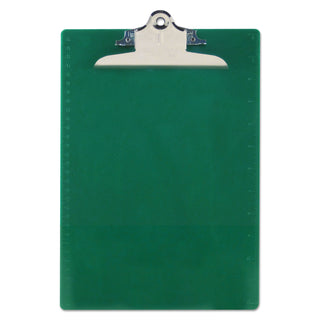 Saunders Recycled Plastic Clipboard with Ruler Edge, 1" Clip Cap, 8 1/2 x 12 Sheet, Green (SAU21604)