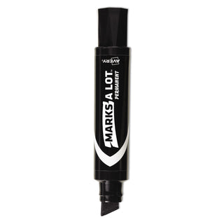 Avery® MARKS A LOT Extra-Large Desk-Style Permanent Marker, Extra-Broad Chisel Tip, Black (AVE24148BX)