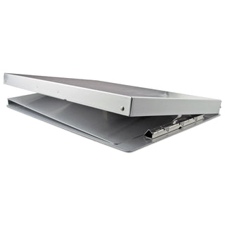 Saunders Snapak Aluminum Side-Open Forms Folder, 1/2" Clip Cap, 8 1/2 x 14 Sheets, Silver (SAU10519)