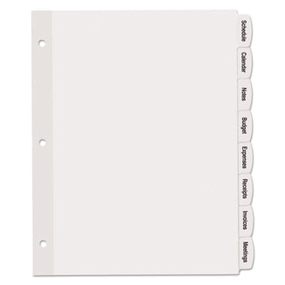 Avery® Big Tab Printable White Label Tab Dividers, 8-Tab, Letter, 20 per pack (AVE14435)