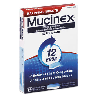 Mucinex® Maximum Strength Expectorant, 14 Tablets/Box (RAC02314)