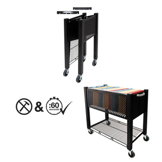 Vertiflex® InstaCart File Cart, 14.25w x 28.5d x 27.75h, Black (VRTVF53000)