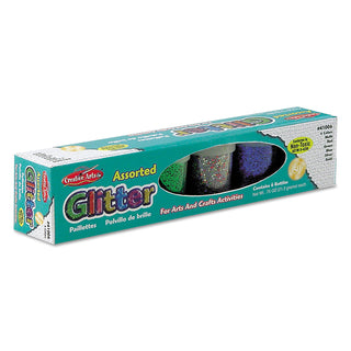 Creative Arts® Charles Leonard Glitter Set, Assorted, 0.75 oz Shaker-Top Jar, 6/Set (LEO41006)