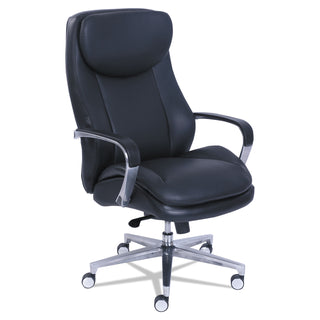 La-Z-Boy® Commercial 2000 High-Back Executive Chair, Supports up to 300 lbs., Black Seat/Black Back, Silver Base (LZB48958)
