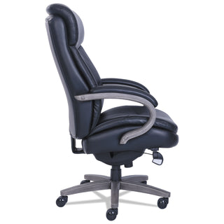 La-Z-Boy® Woodbury Big and Tall Executive Chair, Supports up to 400 lbs., Black Seat/Black Back, Weathered Gray Base (LZB48961A)