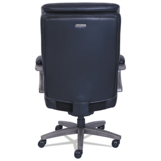 La-Z-Boy® Woodbury Big and Tall Executive Chair, Supports up to 400 lbs., Black Seat/Black Back, Weathered Gray Base (LZB48961A)