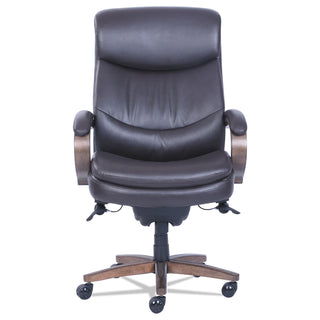 La-Z-Boy® Woodbury Big and Tall Executive Chair, Supports up to 400 lbs., Brown Seat/Brown Back, Weathered Sand Base (LZB48961B)