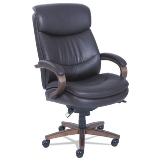 La-Z-Boy® Woodbury Big and Tall Executive Chair, Supports up to 400 lbs., Brown Seat/Brown Back, Weathered Sand Base (LZB48961B)
