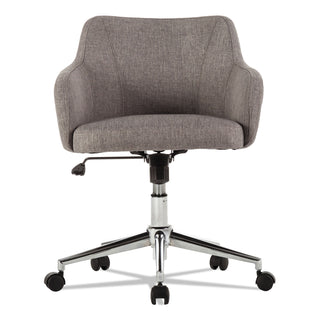 Alera® Captain Series Mid-Back Chair, Supports up to 275 lbs, Gray Tweed Seat/Gray Tweed Back, Chrome Base (ALECS4251)
