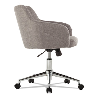 Alera® Captain Series Mid-Back Chair, Supports up to 275 lbs, Gray Tweed Seat/Gray Tweed Back, Chrome Base (ALECS4251)