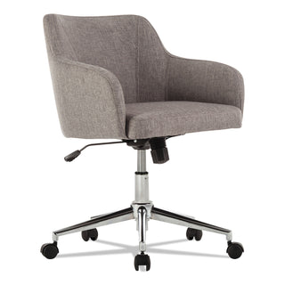 Alera® Captain Series Mid-Back Chair, Supports up to 275 lbs, Gray Tweed Seat/Gray Tweed Back, Chrome Base (ALECS4251)