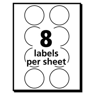 Avery® Printable Self-Adhesive Removable Color-Coding Labels, 1.25" dia., Neon Green, 8/Sheet, 50 Sheets/Pack (AVE05498)
