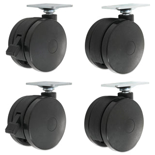 Alera® Casters for Height-Adjustable Table Bases, Black, 4/Set (ALEHT3004)
