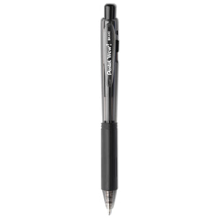 Pentel® WOW! Retractable Ballpoint Pen, Medium 1 mm, Black Ink/Barrel, Dozen (PENBK440A)