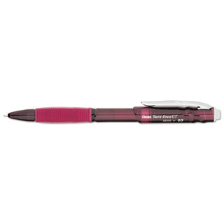 Pentel® Twist-Erase GT Pencils, 0.5 mm, HB (#2.5), Black Lead, Red Barrel (PENQE205BDZ)