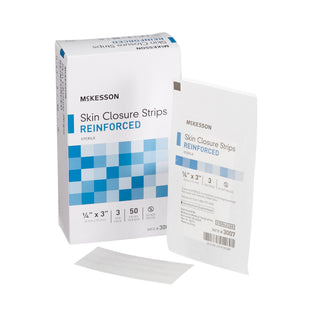 McKesson Skin Closure Strip 1/4 X 3 Inch Nonwoven Material Reinforced Strip White (876306_BX)