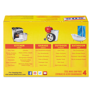 S.O.S.® Steel Wool Soap Pad, 4/Box, 24 Boxes/Carton (98041CLX)