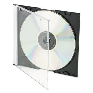 Innovera® CD/DVD Slim Jewel Cases, Clear/Black, 50/Pack (IVR85826)