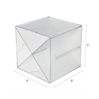 deflecto® Stackable Cube Organizer, X Divider, 6 x 7 1/8 x 6, Clear (DEF350201)