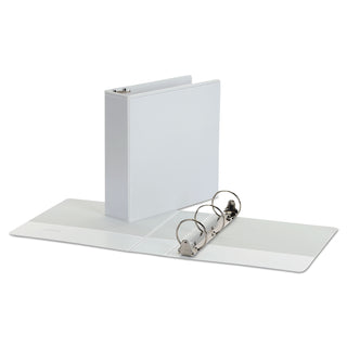 Universal® Economy Round Ring View Binder, 3 Rings, 3" Capacity, 11" x 8.5", White (UNV20992)