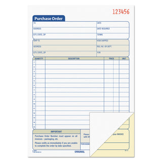 TOPS™ Purchase Order Book, Two-Part Carbonless, 5.56 x 8.44, 1/Page, 50 Forms (TOP46140)
