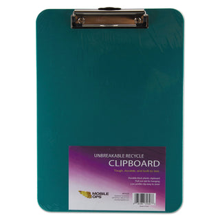 Mobile OPS® Unbreakable Recycled Clipboard, 1/4" Capacity, 9 x 12 1/2, Green (BAU61626)